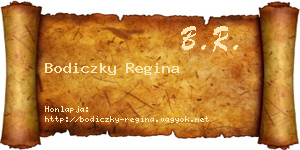 Bodiczky Regina névjegykártya